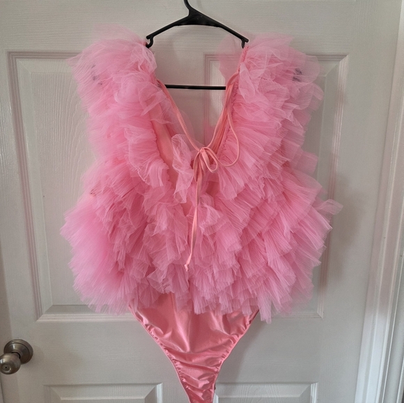 Pink Ruffled One Piece - Picture 2 of 2
